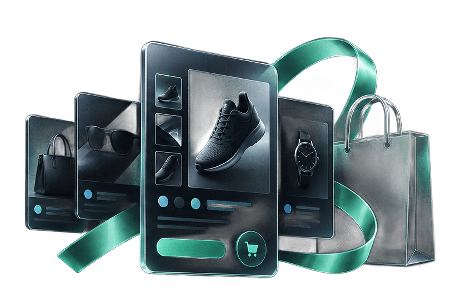 Ecommerce: Shopping experience illustration