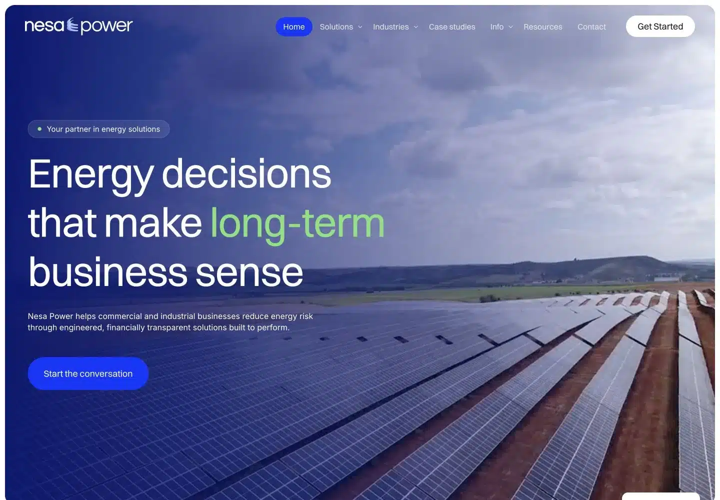 Nesa Power website homepage, published by Geeklab.
