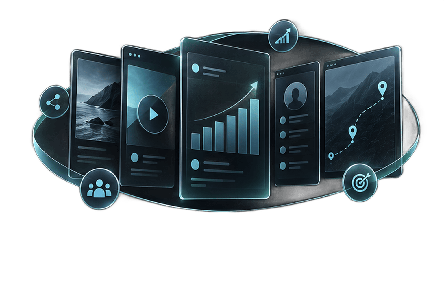 Services: Marketing and growth illustration