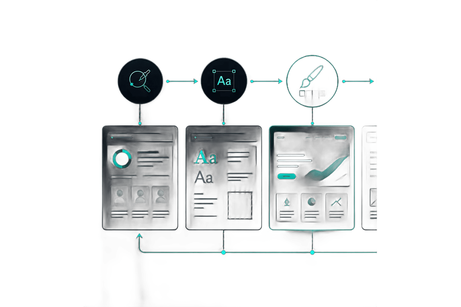 Visual design system with typography and interface components