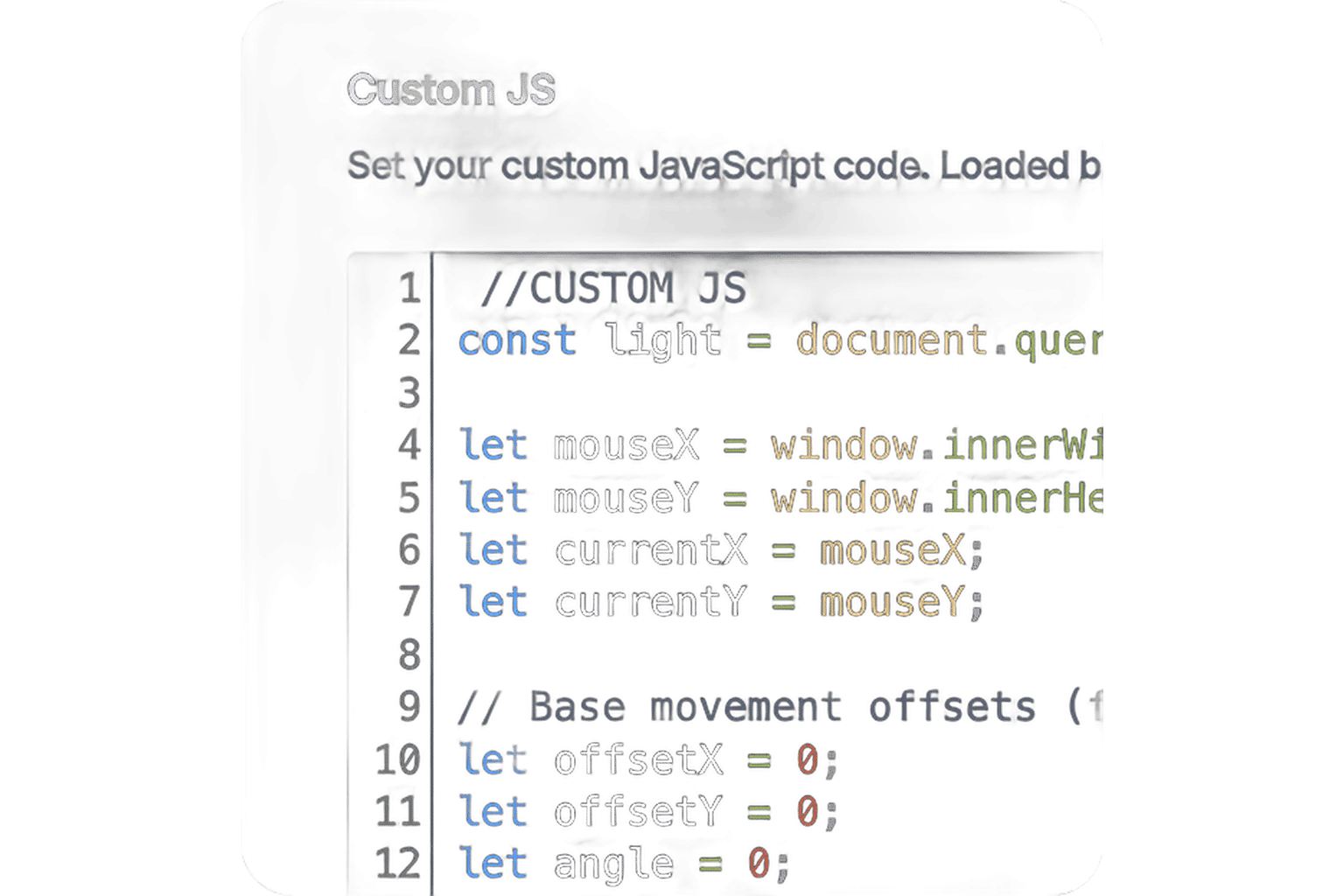 Close-up of a JavaScript development workspace