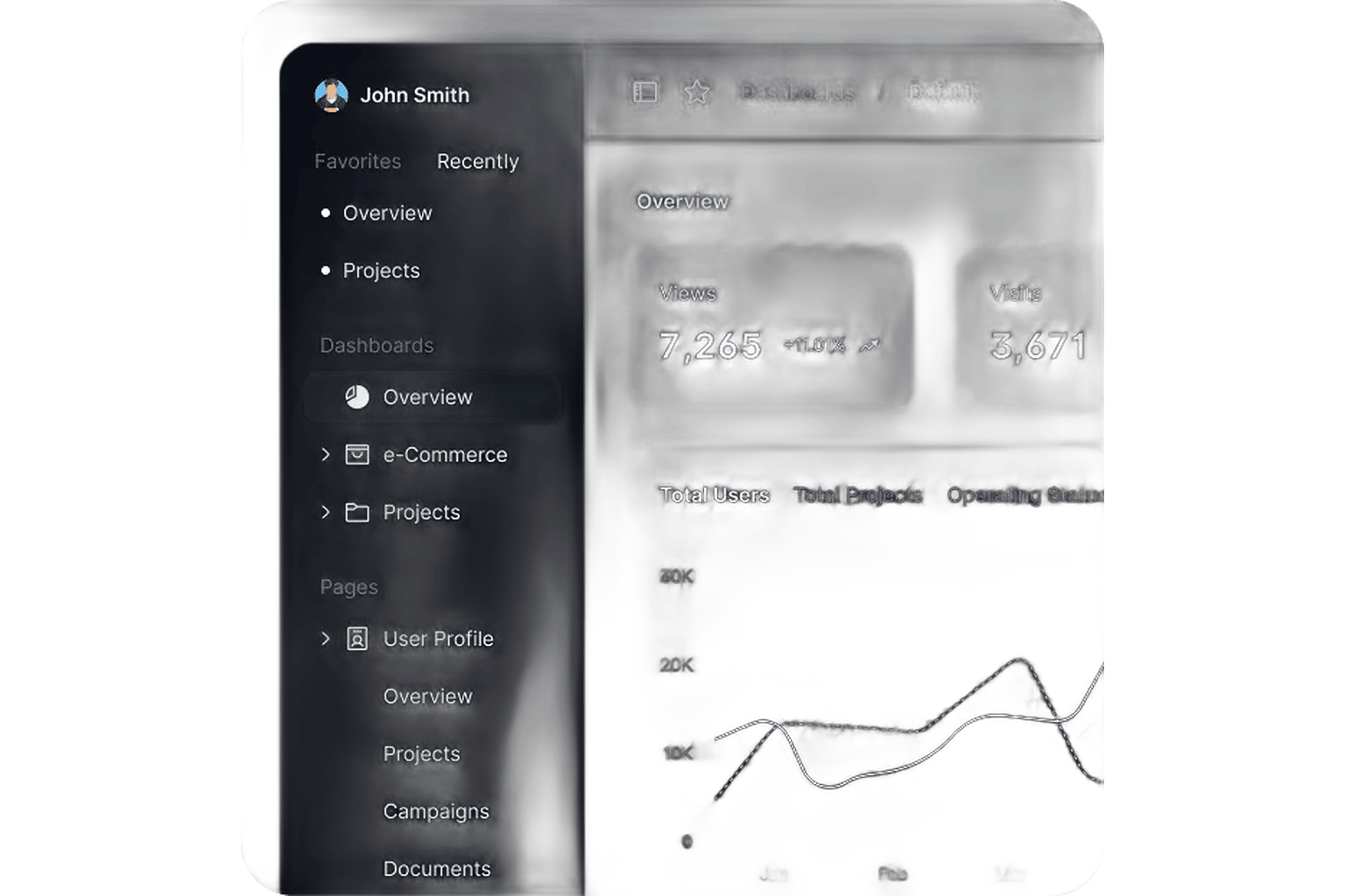 Illustrative website analytics dashboard