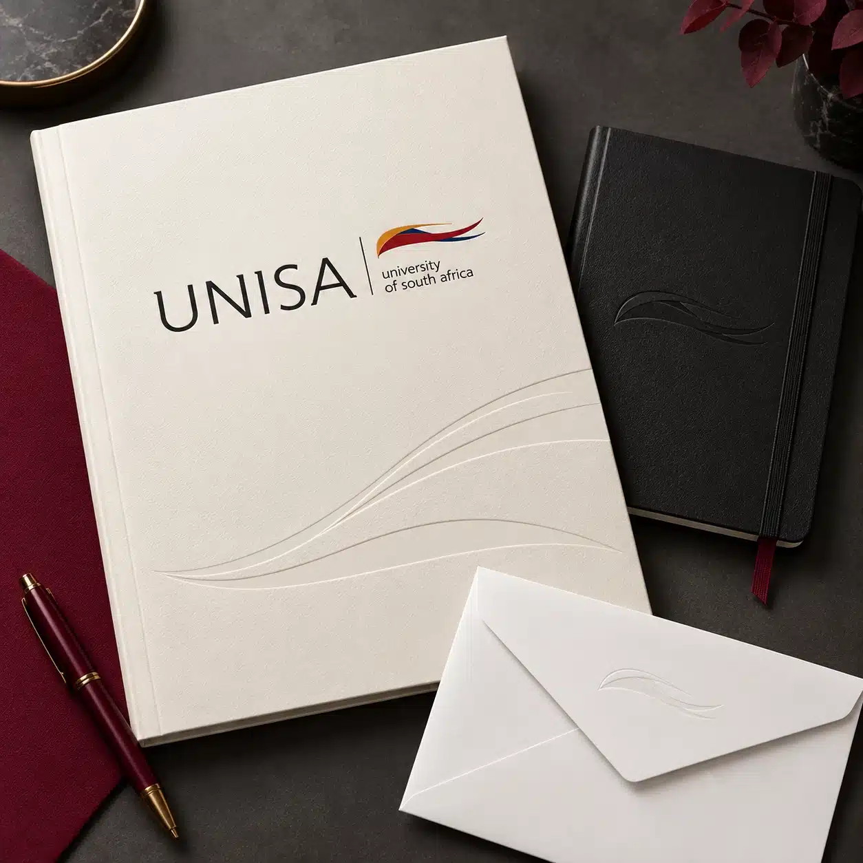 Unisa press kit. Brand application concept.