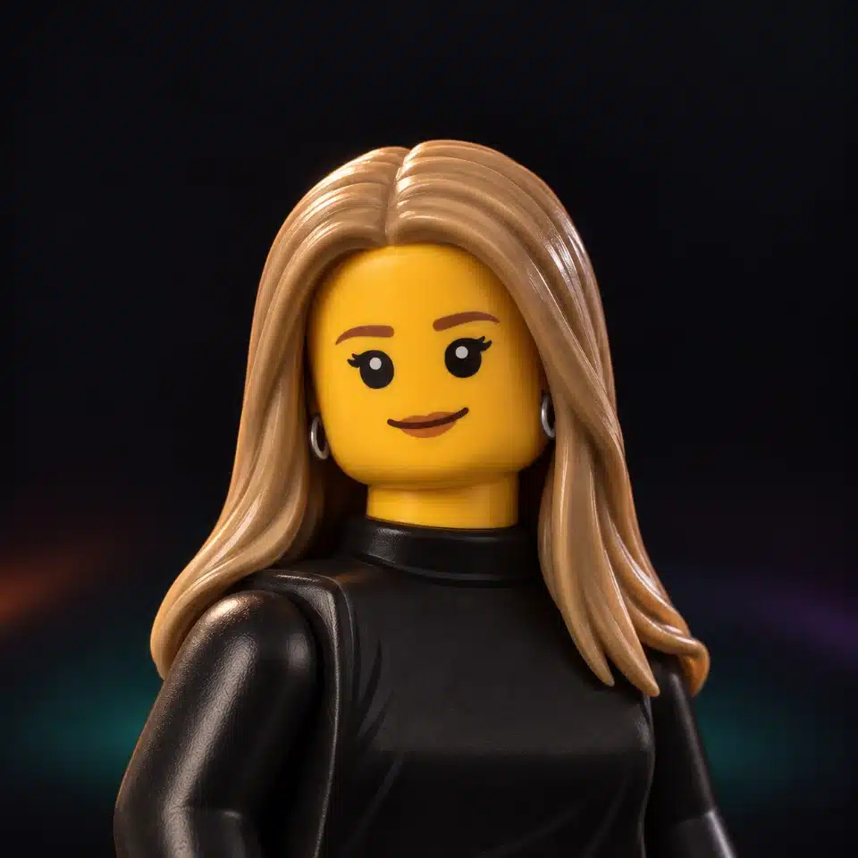 Megan Bell Kendal, Content Strategist and PPC Expert at Geeklab, as a toy figure